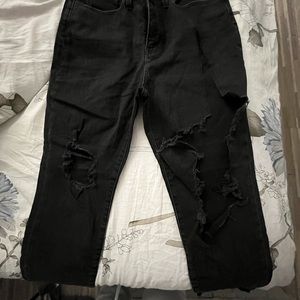 Black ripped Madewell jeans. Only worn twice.
